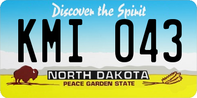 ND license plate KMI043
