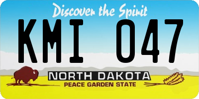 ND license plate KMI047