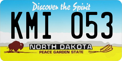 ND license plate KMI053