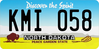 ND license plate KMI058