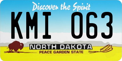 ND license plate KMI063