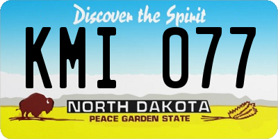 ND license plate KMI077