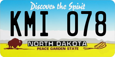 ND license plate KMI078