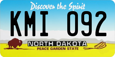ND license plate KMI092