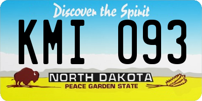 ND license plate KMI093