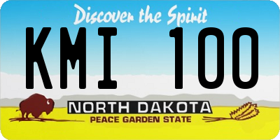 ND license plate KMI100