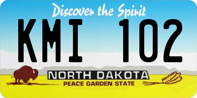 ND license plate KMI102