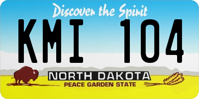 ND license plate KMI104