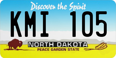 ND license plate KMI105