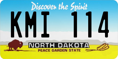 ND license plate KMI114