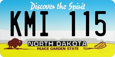 ND license plate KMI115