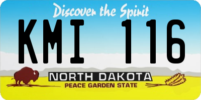 ND license plate KMI116