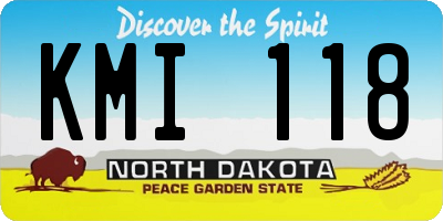 ND license plate KMI118