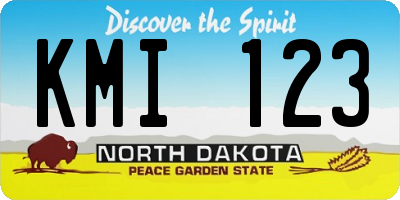 ND license plate KMI123