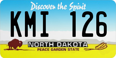 ND license plate KMI126