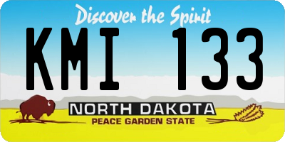 ND license plate KMI133