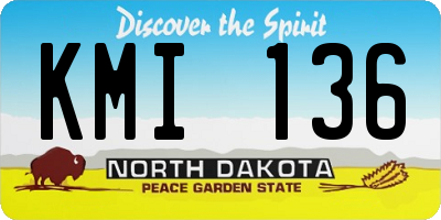 ND license plate KMI136