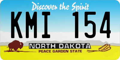 ND license plate KMI154