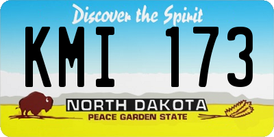 ND license plate KMI173