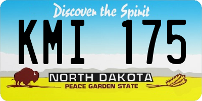 ND license plate KMI175