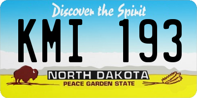 ND license plate KMI193