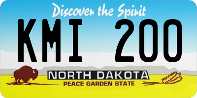 ND license plate KMI200