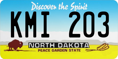 ND license plate KMI203