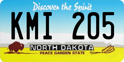 ND license plate KMI205