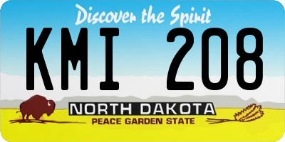 ND license plate KMI208