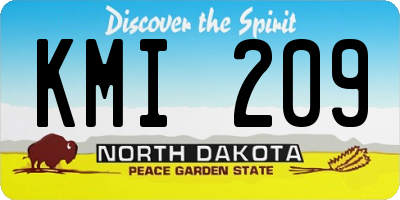 ND license plate KMI209