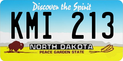 ND license plate KMI213