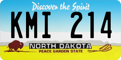 ND license plate KMI214