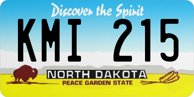 ND license plate KMI215