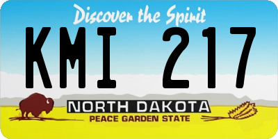 ND license plate KMI217
