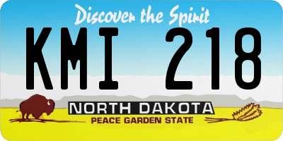 ND license plate KMI218