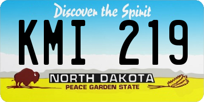 ND license plate KMI219