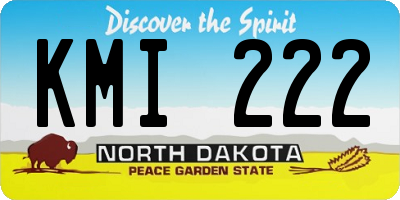 ND license plate KMI222