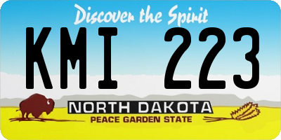ND license plate KMI223
