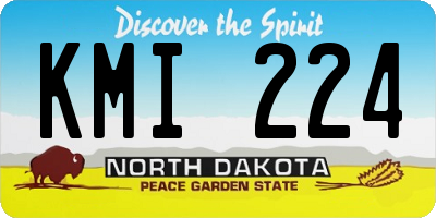 ND license plate KMI224
