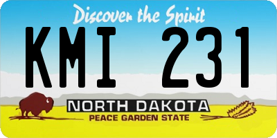ND license plate KMI231
