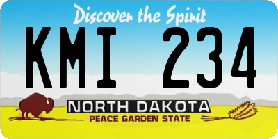 ND license plate KMI234