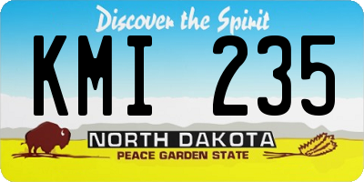 ND license plate KMI235