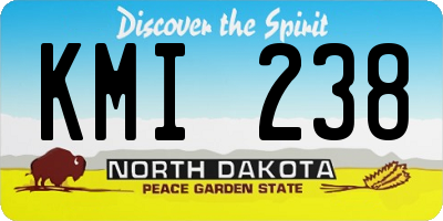 ND license plate KMI238