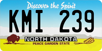 ND license plate KMI239
