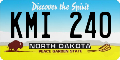 ND license plate KMI240
