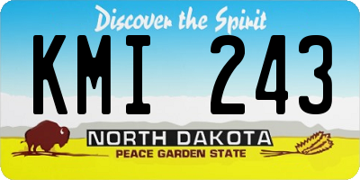 ND license plate KMI243