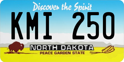 ND license plate KMI250