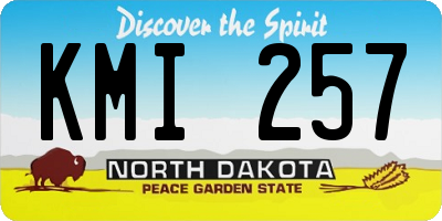 ND license plate KMI257