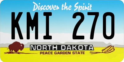ND license plate KMI270