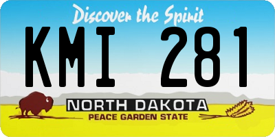 ND license plate KMI281